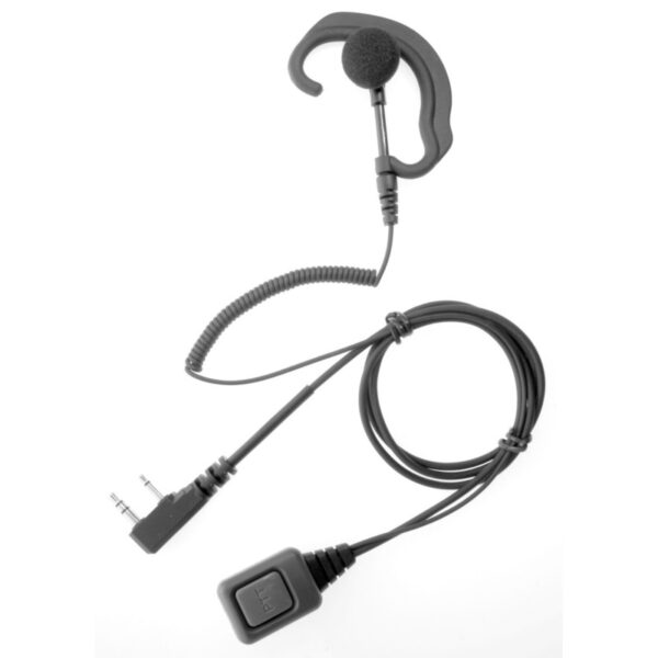 ICOM IC-F Series Earhook Earpiece & Mic, PTT - 2 Pin R/Angle