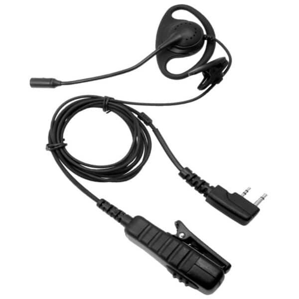 ICOM IC-F Series D-Shape Earpiece, Boom Mic & PTT -2 Pin R/Angle