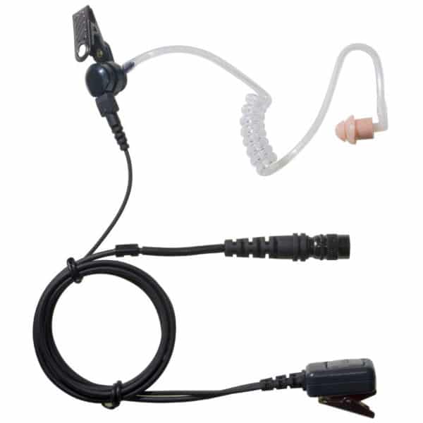 Hytera PD7/9 Series 1 Wire Acoustic Tube Earpiece - Inline Mic/PTT - Hirose Connector