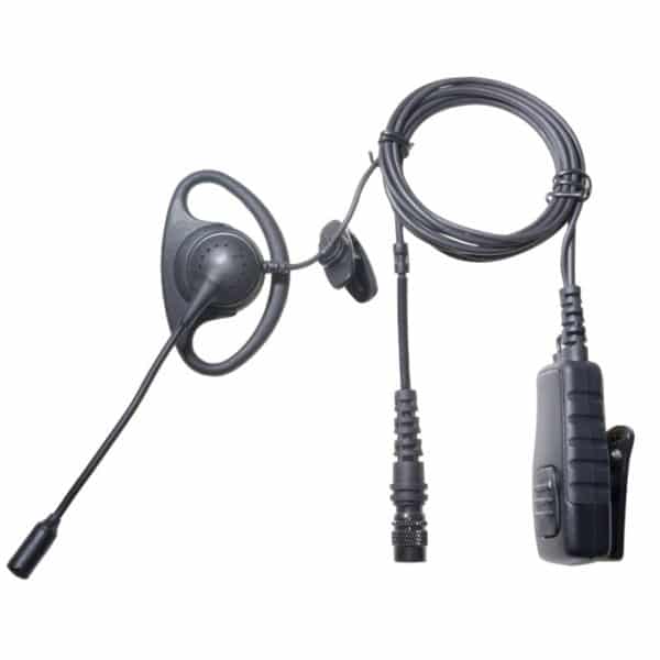 ICOM IC-F30/40 D Shape Earpiece & Boom Mic/PTT - Hirose Connector