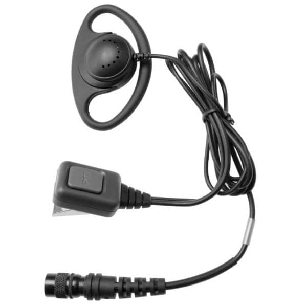 Kenwood TK Series D Shape Earpiece Inline Mic/PTT - Hirose Connector