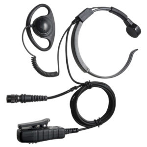Kenwood TK Series Multipin Throat Microphone & D Shape Earpiece - Hirose Connector