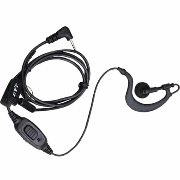 Hytera TC-320 C Style Earpiece, Inline PTT/Microphone - Black