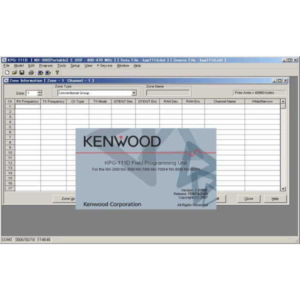 Kenwood NX-230Ex/NX-330Ex Radio Programming Software
