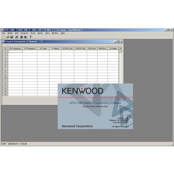 Kenwood NXR-700 Series Radio Programming Software