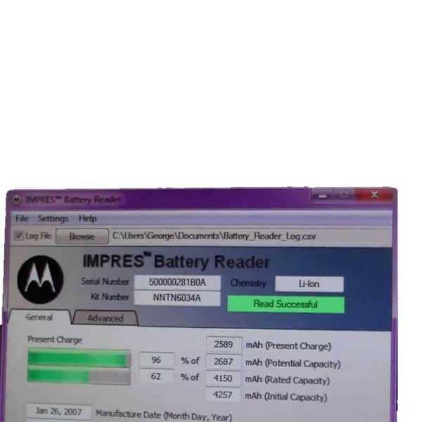 Motorola DP Series IMPRES Battery Data Reader